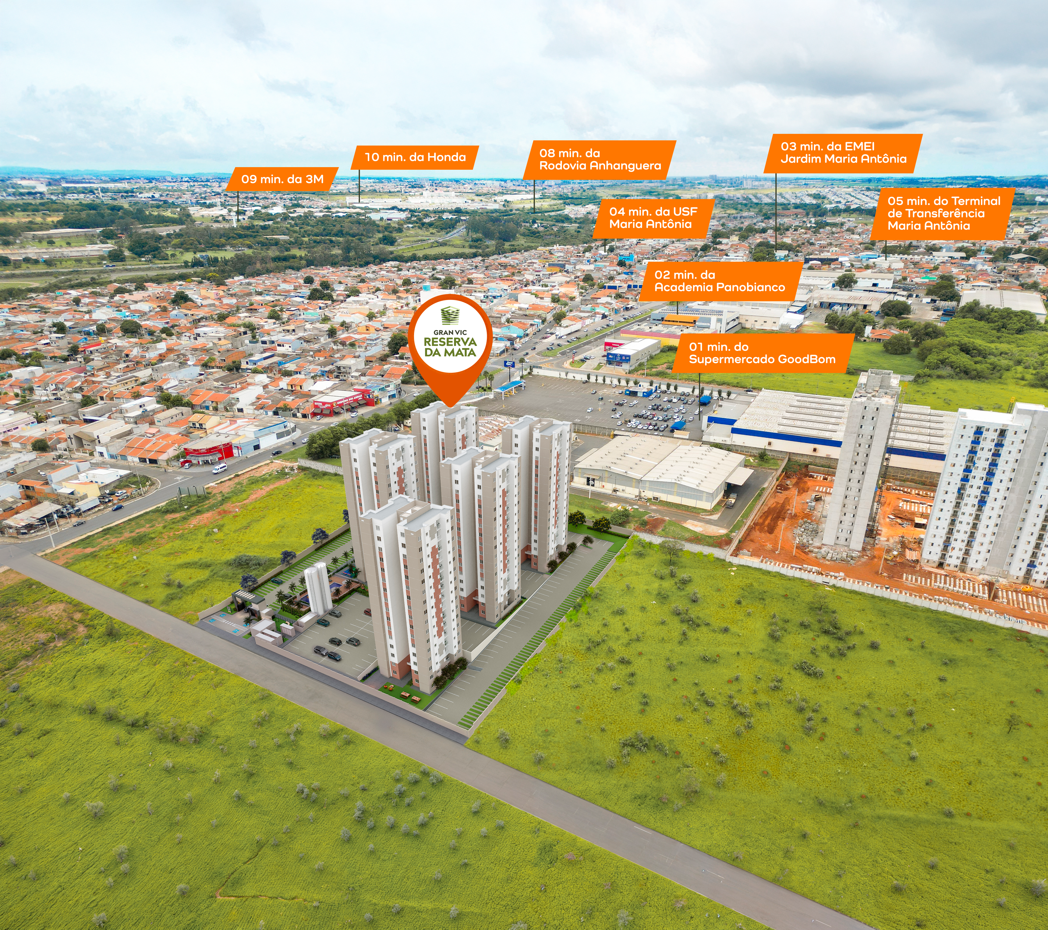 Mapa de localização do
Gran VIC Essenza no Ecopark Bairro Planejado